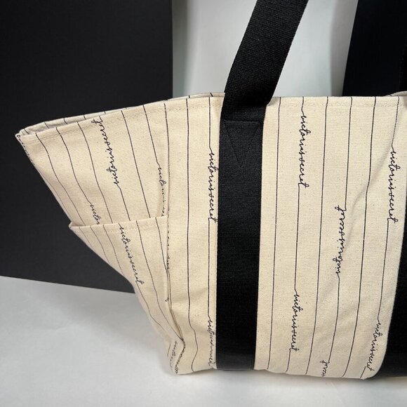 Victoria Secret Weekender Tote Bag Logo Script Beach Gym Pool Travel Bag Zipper - Picture 8 of 13